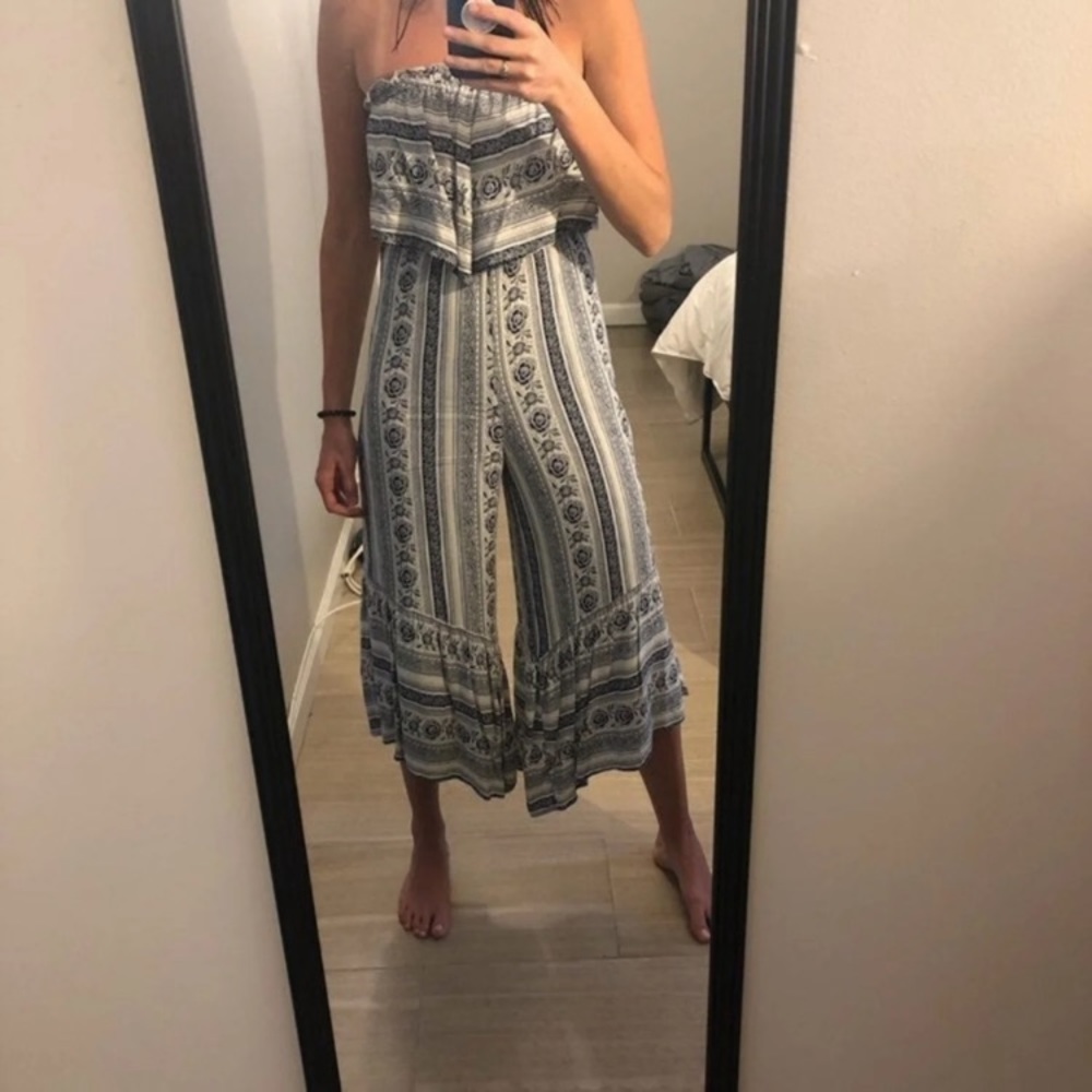 American Eagle Tubetop Overlay Jumpsuit